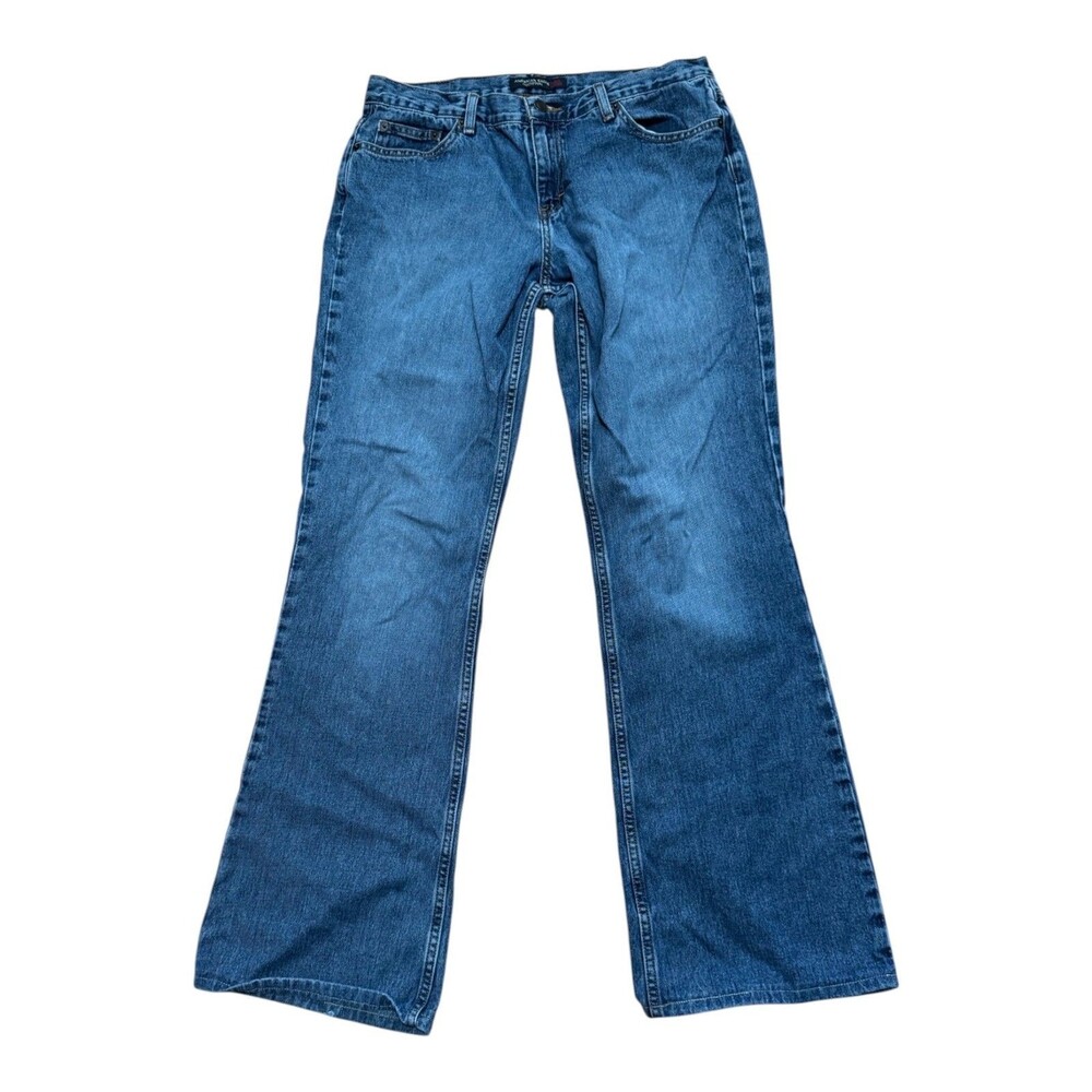 American Eagle Outfitters Y2K Womens 10L Flare Jeans 32x31 Dirty Wash Denim Blue